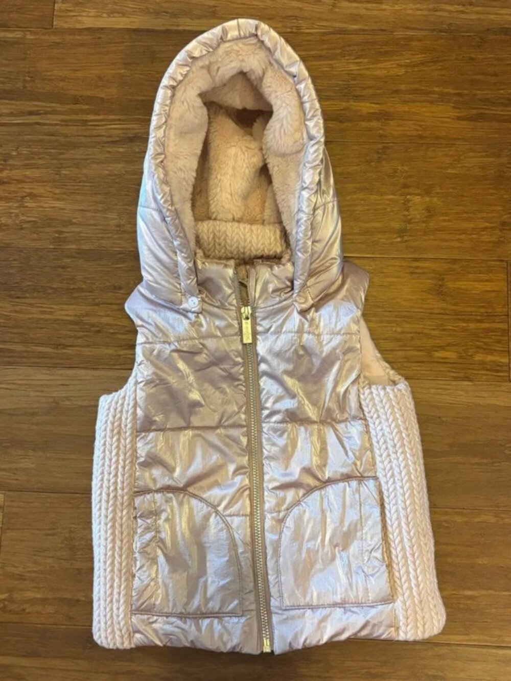 Lapin House Girls Metallic Pink Puffer Vest Size 3